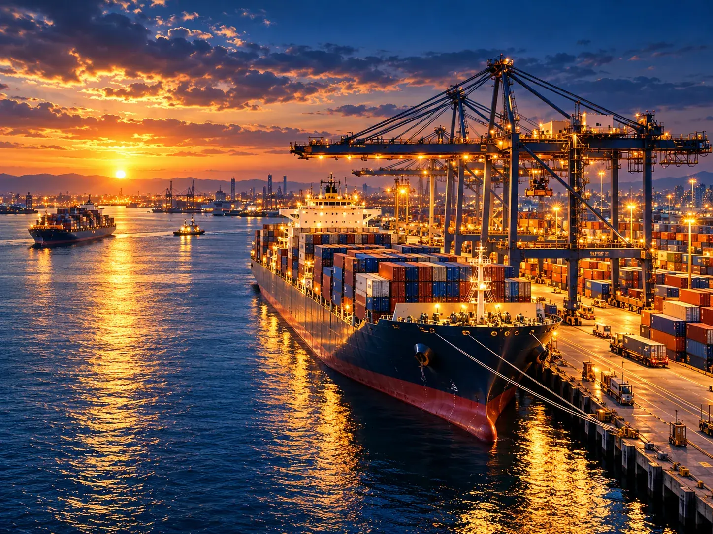 Illustration sectorielle d’un port de commerce international